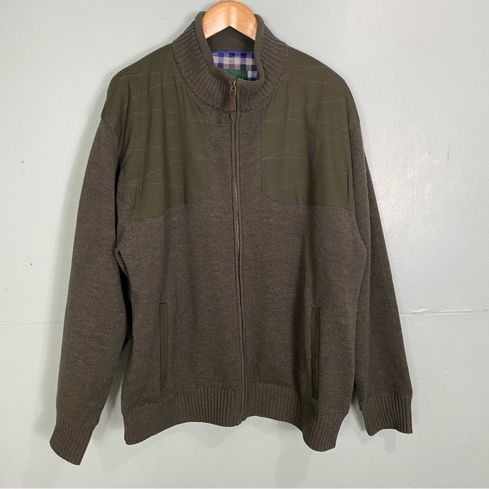 Orvis Green Wool Zip Up Jacket Sz‎ XL